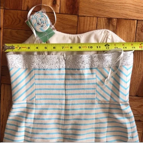 Lilly Pulitzer Strapless Mini Dress in Blue and White - Picture 4 of 7